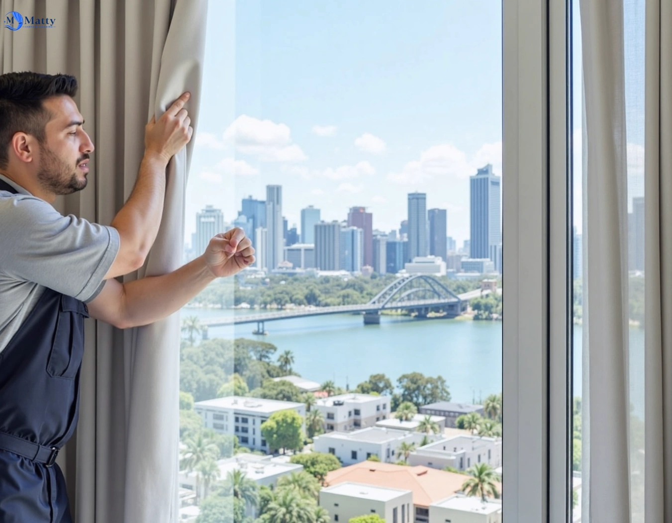Professional curtain steam cleaning service collingwood-park QLD by Matty Curtain Cleaning