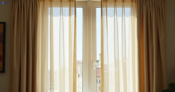 Dusty and dull curtains in collingwood-park before steam cleaning